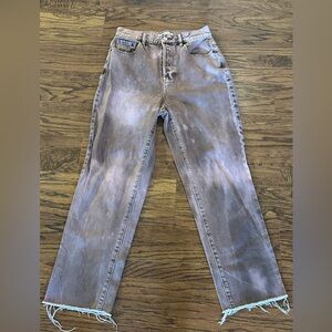 PacSun High-Rise Straight Acid-Washed Rose Jeans (Size 27)